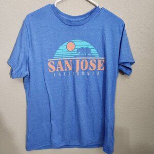 San Jose California Graphic T-Shirt Blue X-Large